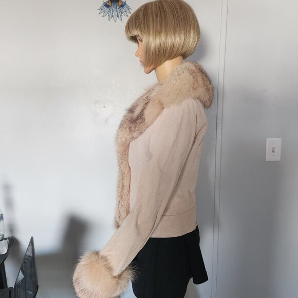 #727 Suede/fox fur jacket - Picture 3 of 4